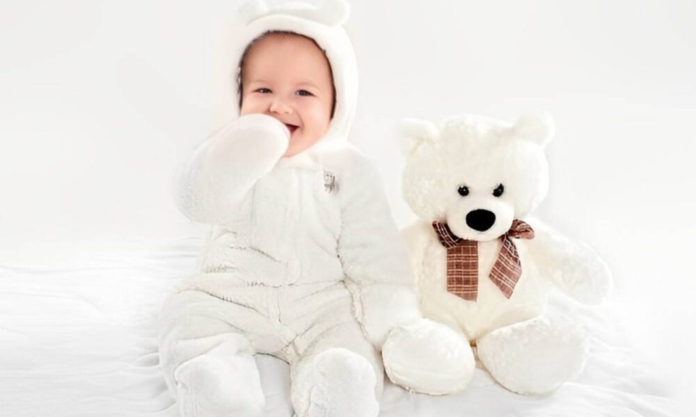 rs 149 bear design long-sleeve baby jumpsuit thespark shop